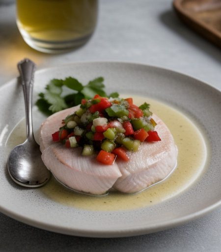Poached Chicken Breasts With Fresh Salsa recipe image