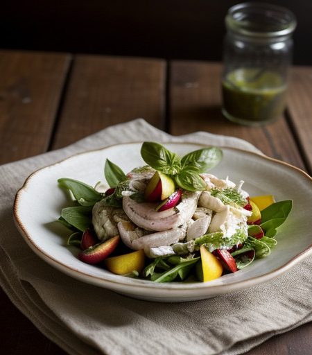 Poached Chicken Salad With Basil Vinaigrette - Country Co recipe image