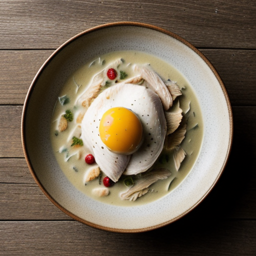 Poached Chicken in Cream Sauce With Rice recipe image
