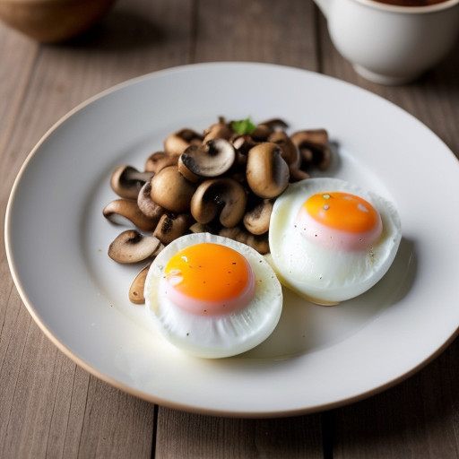 Poached Eggs With Garlic Mushrooms recipe image