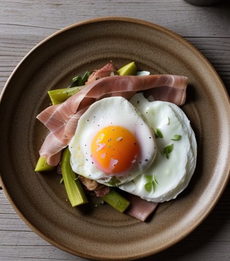 Poached Eggs With Ham and Veggie Hash recipe image