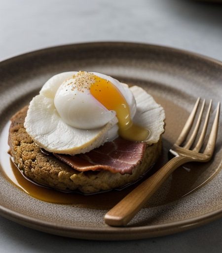Poached Fowl & Bacon With 'Pudding' recipe image