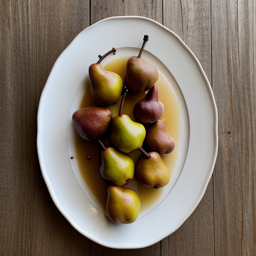 Poached Fresh Pears in White Burgundy With Ch recipe image