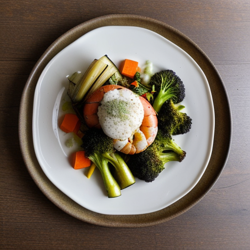 Poached Lobster Delights and Garden Vegetables recipe image