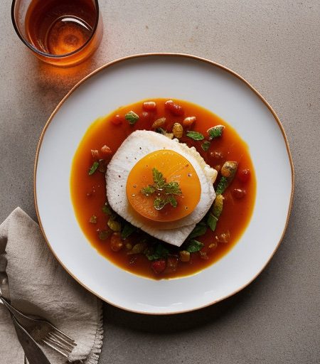 Poached Orange Roughy With Hot Tomato Orange recipe image