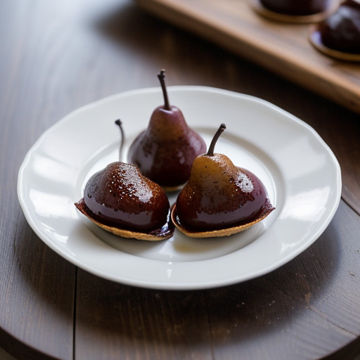 Poached Pears Stuffed With Maytag Blue Cheese and Roasted recipe image