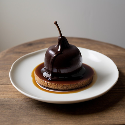 Poached Pears With Chocolate Drizzle recipe image