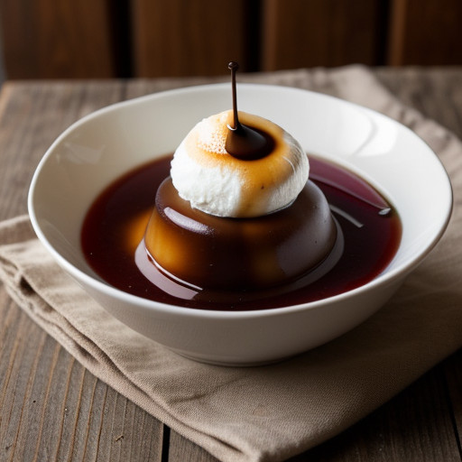 Poached Pears With Marscapone and Espresso Sauce recipe image