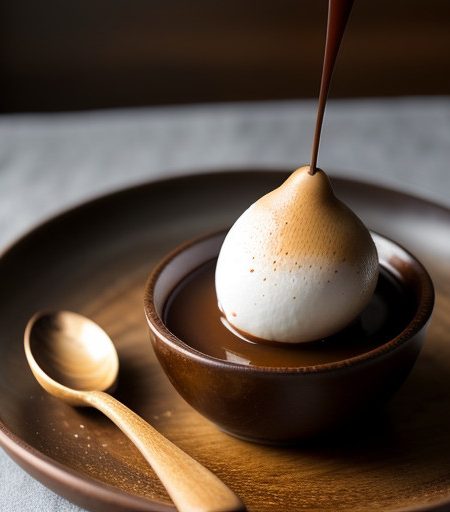 Poached Pears With Mascarpone and Espresso Sauce recipe image