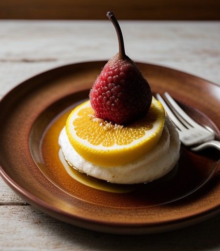 Poached Pears With Raspberries and Figs (4 PTS recipe image