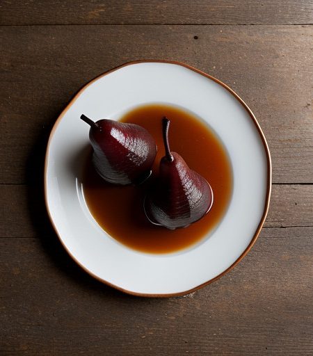 Poached Pears in Red Wine - House Beautiful recipe image