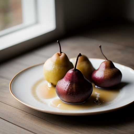 Poached Pears in Vanilla and Champagne recipe image