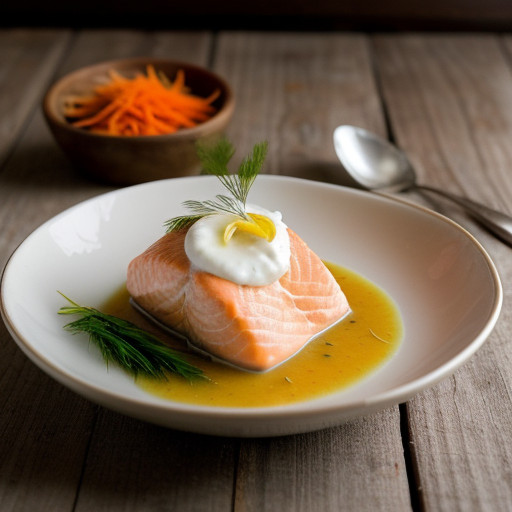 Poached Salmon With Horseradish Sauce recipe image