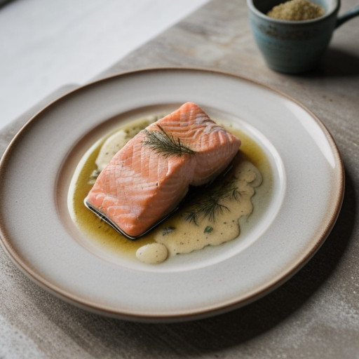 Poached Salmon With Lobster Butter recipe image