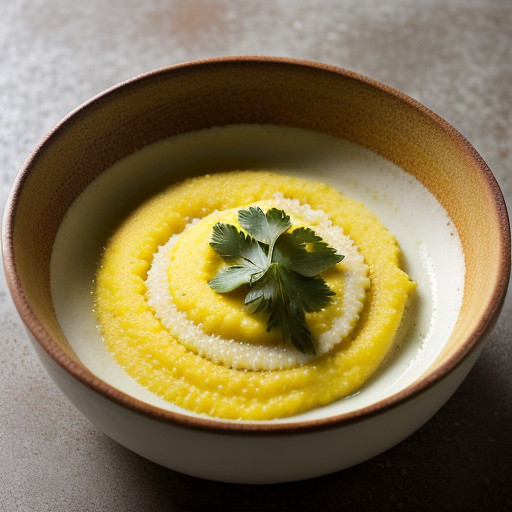 Polenta Grits With Cilantro & Tomato Sauce recipe image