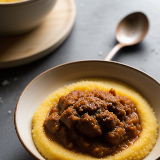 Polenta With Chunky Meat Sauce (Microwave recipe image