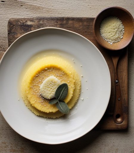 Polenta With Sage~ Prosciutto & Fontina Che recipe image