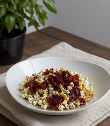 Popcorn With Basil and Sun-Dried Tomatoes recipe image