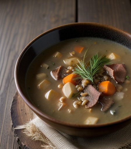 Porcini, Potato and Barley Soup - House Beautiful recipe image