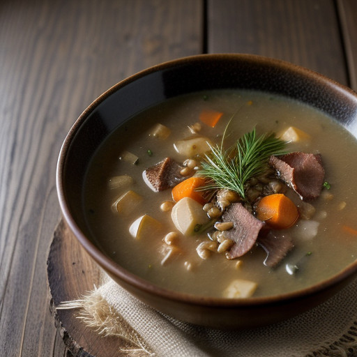 Porcini, Potato and Barley Soup - House Beautiful recipe image