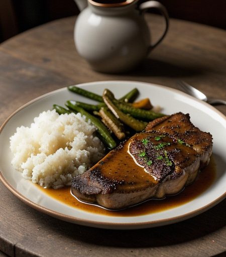 Pork Chop Braised in Madeira & Cider recipe image