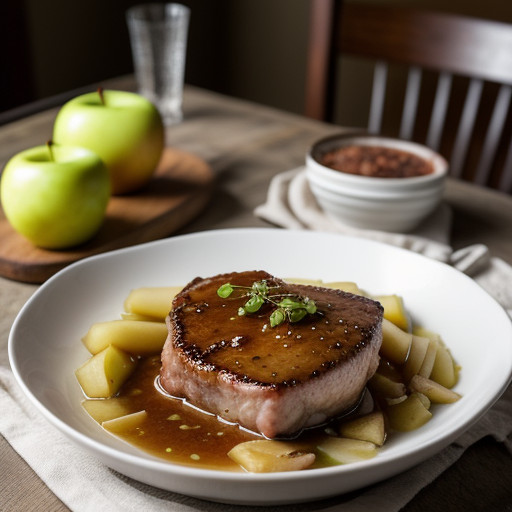 Pork Chops & Apples in Sweet & Sour Sauce recipe image