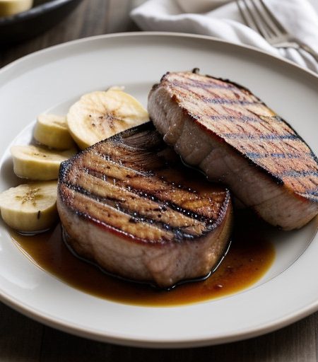Pork Chops With Bananas & Bacon recipe image