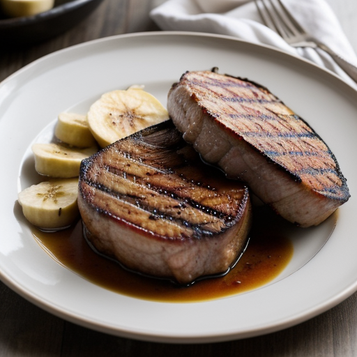 Pork Chops With Bananas & Bacon recipe image