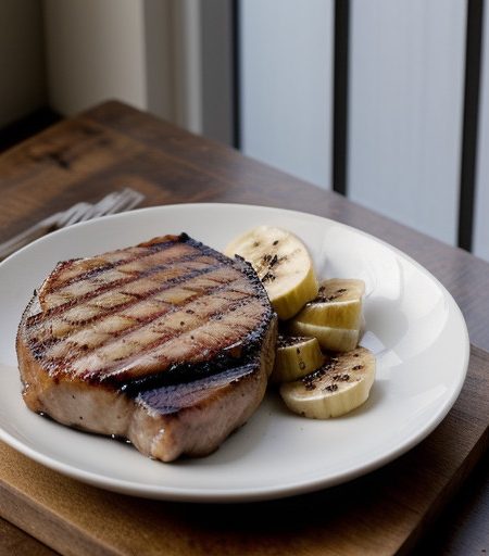 Pork Chops With Bananas and Bacon recipe image