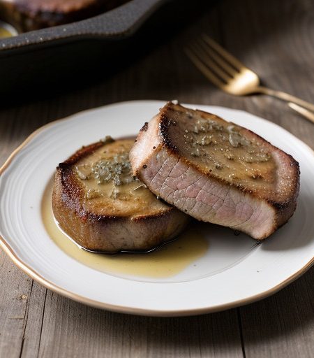 Pork Chops With Crust of Onions recipe image