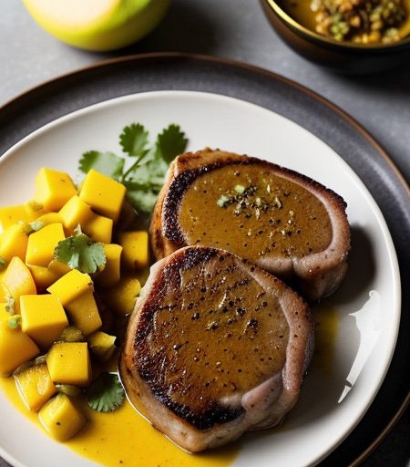 Pork Chops With Mango recipe image