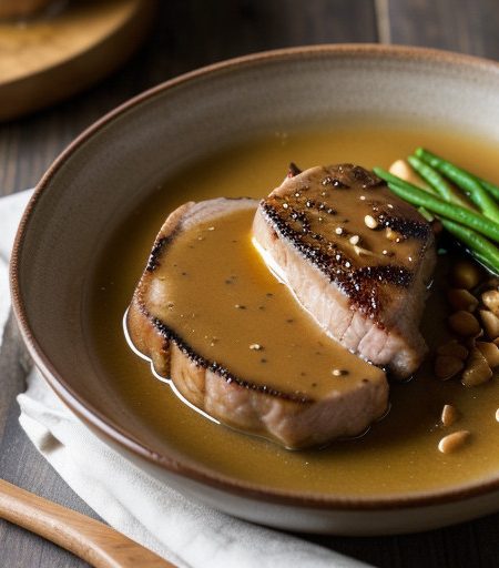 Pork Chops With Peanut/Ginger Sauce recipe image