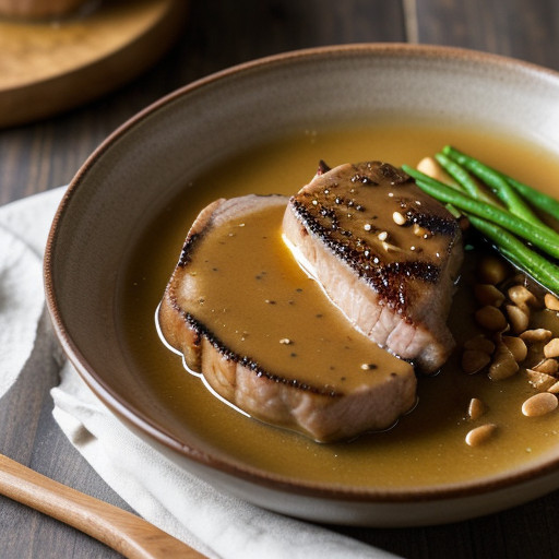 Pork Chops With Peanut/Ginger Sauce recipe image