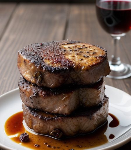 Pork Chops With Rhubarb Onion & Raisin Chutne recipe image