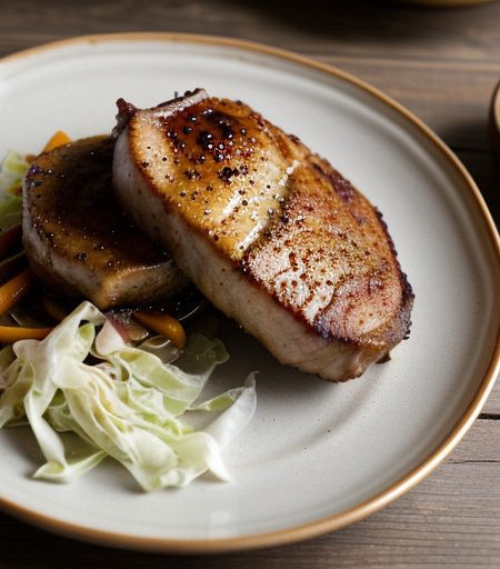 Pork Chops With Sweet & Sour Cabbage recipe image