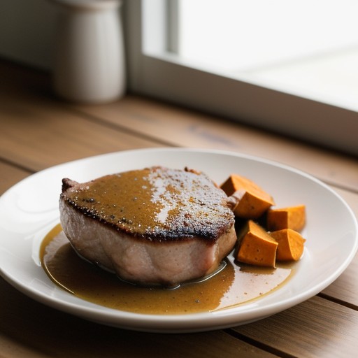 Pork Chops and Sweet Potato Gravy recipe image