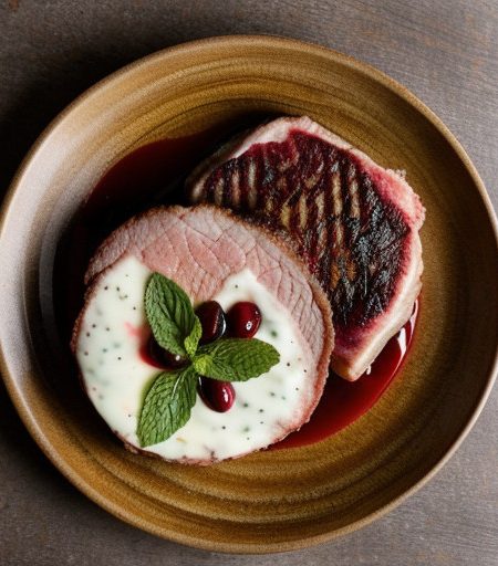 Pork Cutlet With Mint & Cranberry recipe image