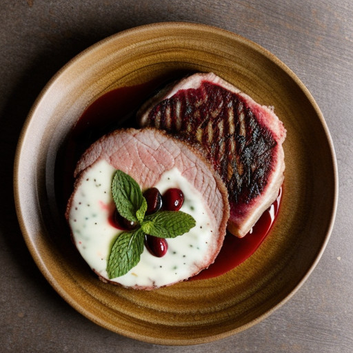 Pork Cutlet With Mint & Cranberry recipe image