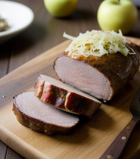 Pork Loin With Sauerkraut and Apples recipe image