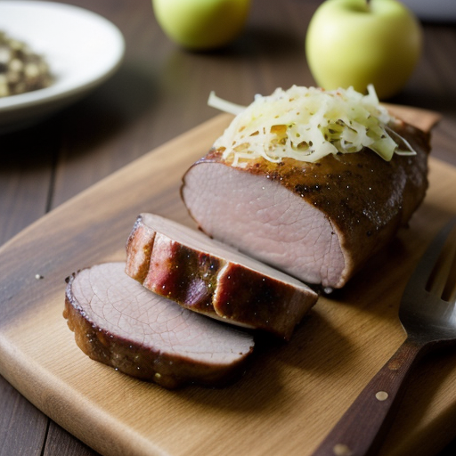 Pork Loin With Sauerkraut and Apples recipe image