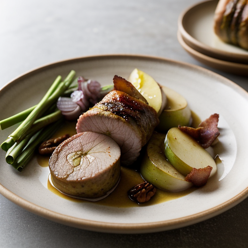 Pork Roulades With Grilled Apple and Pecan Dressing recipe image