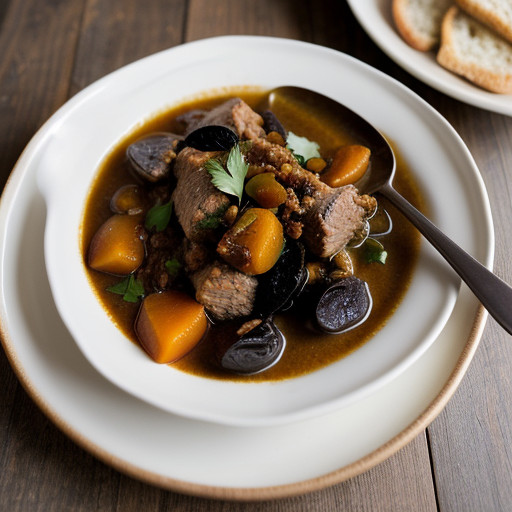 Pork Stew With Prunes & Apricots recipe image