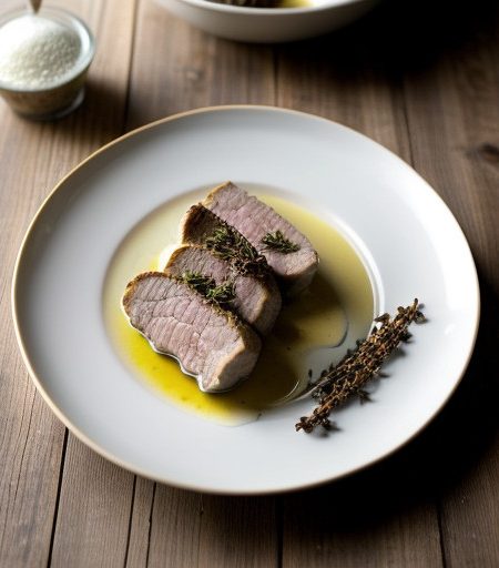 Pork Tenderloin Baked in White Wine~ Cream Sa recipe image