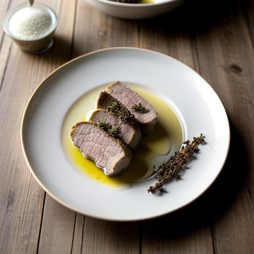 Pork Tenderloin Baked in White Wine~ Cream Sa recipe image