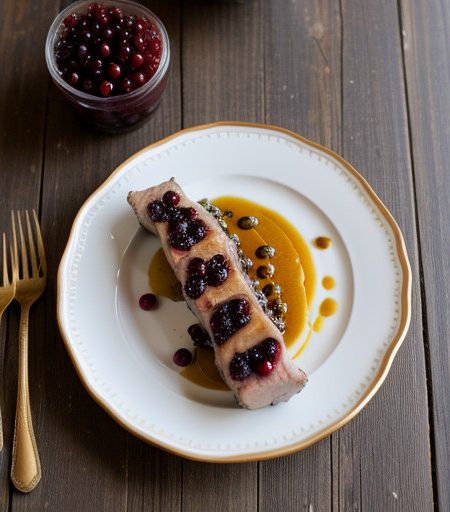 Pork Tenderloin With Cassis and Currants - Bon Appetit recipe image
