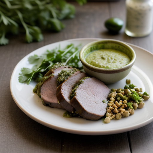 Pork Tenderloin With Cilantro-Lime Pesto recipe image