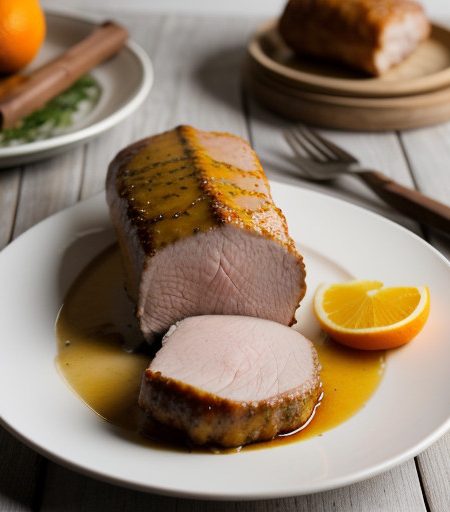 Pork Tenderloin With Orange Lemon Glaze recipe image