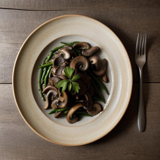 Pork With Green Beans and Mushrooms recipe image