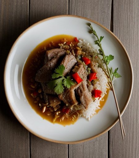 Pork With Rice and Olives recipe image