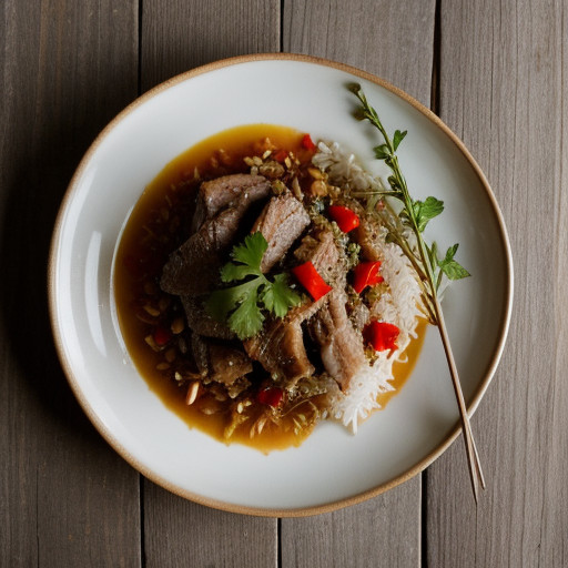 Pork With Rice and Olives recipe image